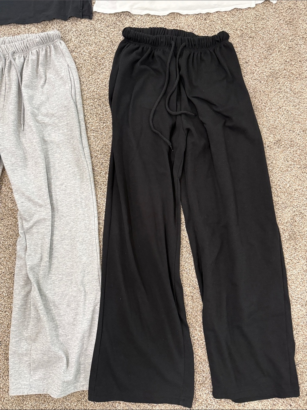 Lululemon Casual Tee and Wide-Leg Lounge Pants Set - Black, White, Heather Gray - Picture 3 of 7